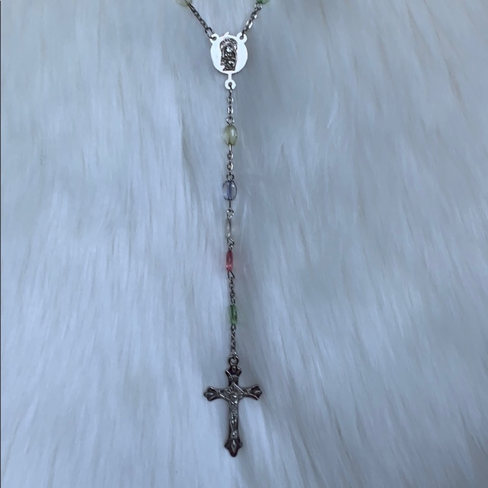 VINTAGE- LONG ROSARY BEADS WITH JESUS CROSS - Picture 10 of 12